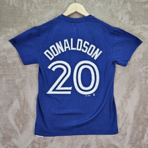 Toronto Blue Jays Josh Donaldson #20 T-Shirt Blue Short Sleeve MLB Men's Size S - Picture 2 of 10